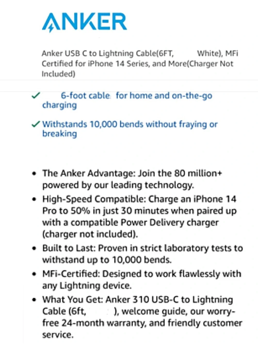 Anker usb lightning